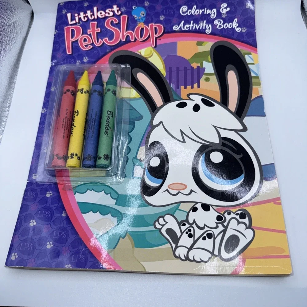 Littlest Pet Shop Coloring & Activity  Book 2007 Crayons HTF Rare LPS